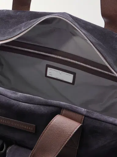 Brunello Cucinelli Leather-Trimmed Suede Weekend Bag - Men | Thumbnail 5 Brunello Cucinelli Leather-Trimmed Suede Weekend Bag - Men | Thumbnail 5
