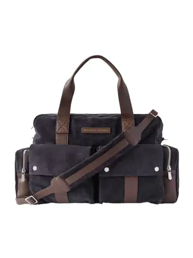 Brunello Cucinelli Leather-Trimmed Suede Weekend Bag - Men | Thumbnail 1 Brunello Cucinelli Leather-Trimmed Suede Weekend Bag - Men | Thumbnail 1