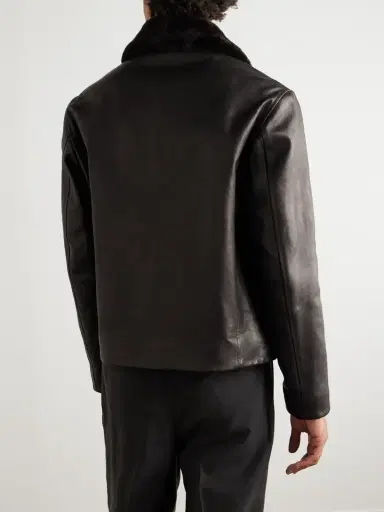 Loro Piana Baydan Shearling-Trimmed Aviator Jacket - Men | Thumbnail 4