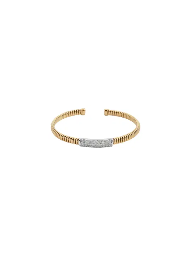 Wish Fine Jewelry 0.52ct Diamond 18K Gold Italian Bangle Bracelet