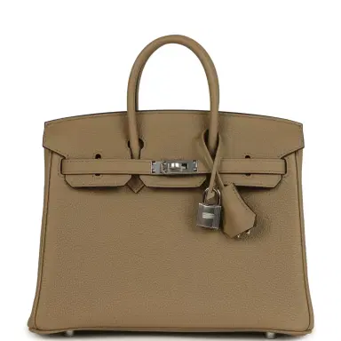 HERMÈS Hermes Birkin 25 Beige Marfa Togo Palladium Hardware | Thumbnail 1