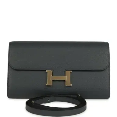 HERMÈS Hermes Constance Wallet To Go Gris Misty Evercolor Permabrass Hardware | Thumbnail 1
