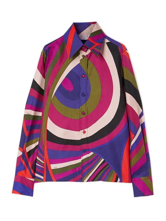 PUCCI Iride-Print Silk Twill Shirt