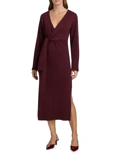 Simkhai Women's Skyla Wrap-Style Midi-Dress - Sangria | Thumbnail 2