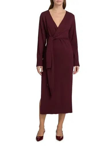 Simkhai Women's Skyla Wrap-Style Midi-Dress - Sangria | Thumbnail 3