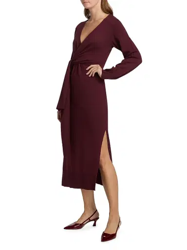 Simkhai Women's Skyla Wrap-Style Midi-Dress - Sangria | Thumbnail 4