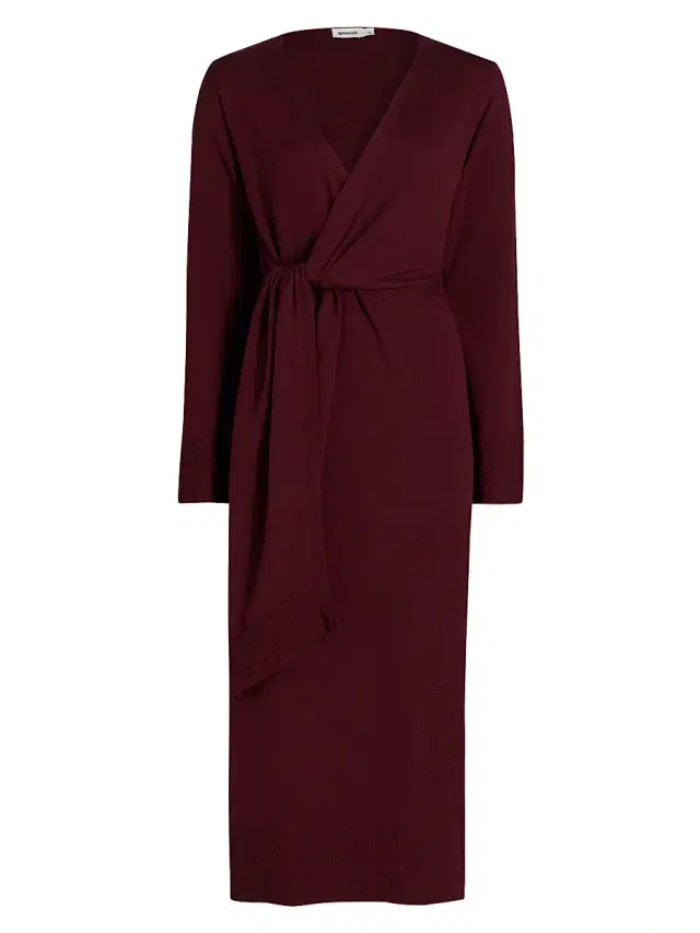 Women's Skyla Wrap-Style Midi-Dress - Sangria