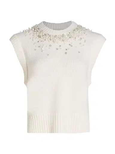 SIMKHAI Women's Candra Embellished Sweater Vest | Thumbnail 1 SIMKHAI Women's Candra Embellished Sweater Vest | Thumbnail 1