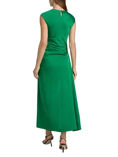 SIMKHAI Women's Burke Draped Midi-Dress - Kelly Green | Thumbnail 5 SIMKHAI Women's Burke Draped Midi-Dress - Kelly Green | Thumbnail 5