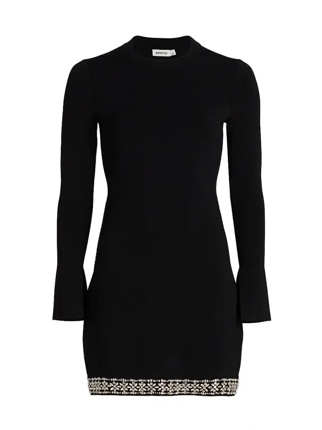 Women's Farley Embellished Minidress - Black