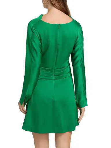 Simkhai Women's Harpor Satin Minidress - Kelly Green - Size 0 | Thumbnail 5 Simkhai Women's Harpor Satin Minidress - Kelly Green - Size 0 | Thumbnail 5