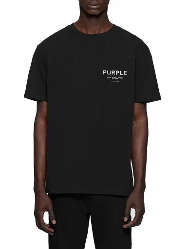 Purple Brand Men's Logo Jersey Crewneck T-Shirt - Black - Size XXL | Thumbnail 1 Purple Brand Men's Logo Jersey Crewneck T-Shirt - Black - Size XXL | Thumbnail 1