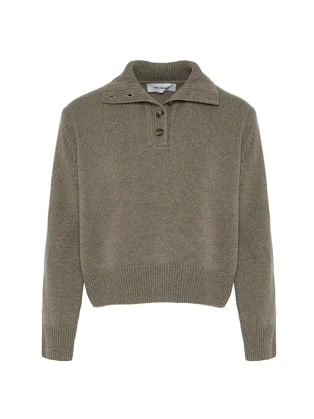 Yves Salomon Women's Wool-Cashmere Stand-Collar Sweater - Etretat