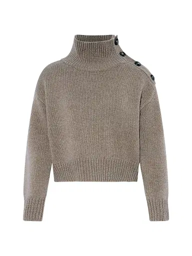 Yves Salomon Women's Wool-Cashmere Crop Turtleneck Sweater - Etretat - Size XL | Thumbnail 1