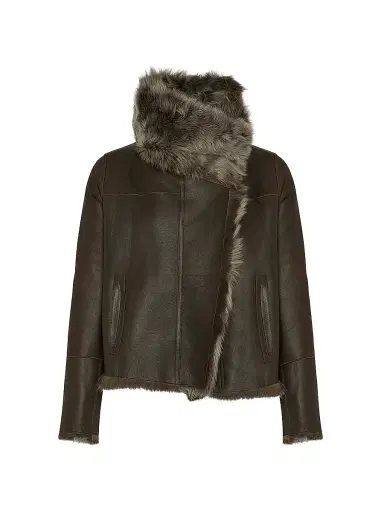Yves Salomon Women's Veste Reversible Leather & Shearling Jacket - Alpes - Size 36 | Thumbnail 1 Yves Salomon Women's Veste Reversible Leather & Shearling Jacket - Alpes - Size 36 | Thumbnail 1