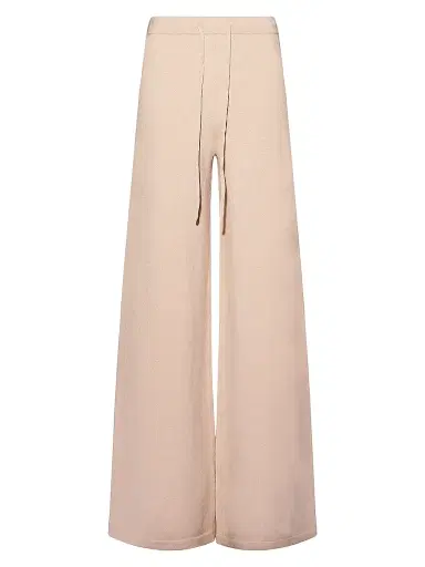 Yves Salomon Women's Wool Drawstring Wide-Leg Pants - Ficelle - Size Large | Thumbnail 1 Yves Salomon Women's Wool Drawstring Wide-Leg Pants - Ficelle - Size Large | Thumbnail 1