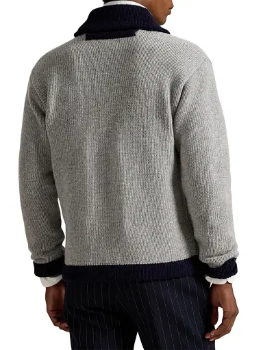 Polo Ralph Lauren Men's Yankees Wool-Blend Shawl Cardigan - Grey Combo | Thumbnail 4 Polo Ralph Lauren Men's Yankees Wool-Blend Shawl Cardigan - Grey Combo | Thumbnail 4