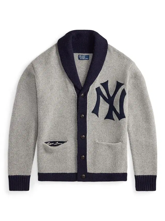 Men's Yankees Wool-Blend Shawl Cardigan - Grey Combo