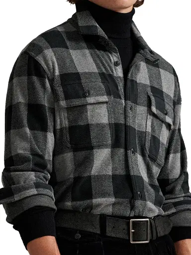 Polo Ralph Lauren Men's Plaid Flannel Knit Overshirt | Thumbnail 5