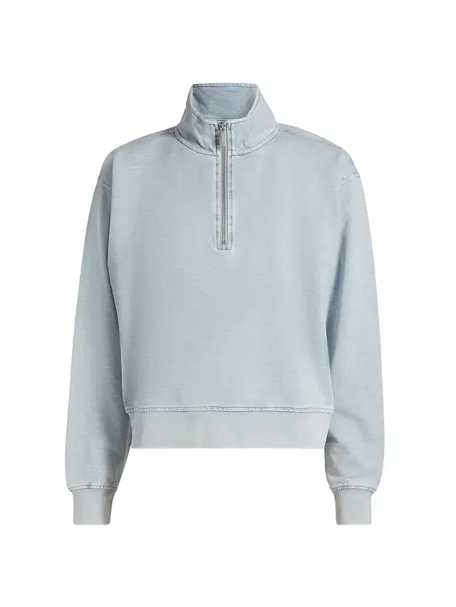 Stellae Dux Women's Quarter-Zip Long-Sleeve Sweatshirt - Bleached Indigo
