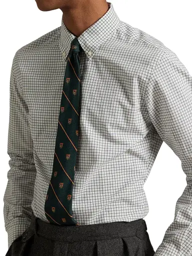 Polo Ralph Lauren Men's Tattersall Cotton Poplin Button-Down Shirt - Cream Forest Multi | Thumbnail 5 Polo Ralph Lauren Men's Tattersall Cotton Poplin Button-Down Shirt - Cream Forest Multi | Thumbnail 5