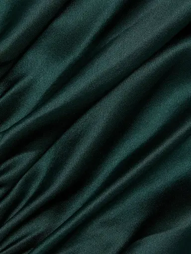 Milly Women's Whitney Asymmetric Hammered Satin Dress - Dark Emerald | Thumbnail 7