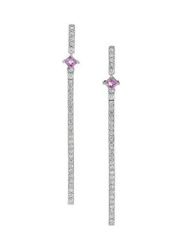Stephanie Gottlieb Women's 14K White Gold, 0.37 TCW Diamond, & Sapphire Drop Earrings - White Gold | Thumbnail 1 Stephanie Gottlieb Women's 14K White Gold, 0.37 TCW Diamond, & Sapphire Drop Earrings - White Gold | Thumbnail 1