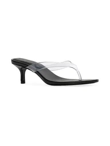 Black Suede Studio Women's KG 50MM PVC Thong Sandals - Black Leather - Size 12 | Thumbnail 2 Black Suede Studio Women's KG 50MM PVC Thong Sandals - Black Leather - Size 12 | Thumbnail 2