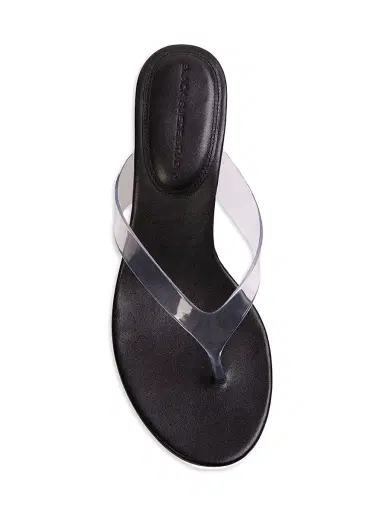 Black Suede Studio Women's KG 50MM PVC Thong Sandals - Black Leather - Size 12 | Thumbnail 5 Black Suede Studio Women's KG 50MM PVC Thong Sandals - Black Leather - Size 12 | Thumbnail 5