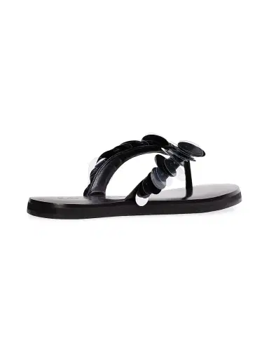 Black Suede Studio Women's GLW Flop Paillettes Flip Flop - Black Leather - Size 10 | Thumbnail 3 Black Suede Studio Women's GLW Flop Paillettes Flip Flop - Black Leather - Size 10 | Thumbnail 3
