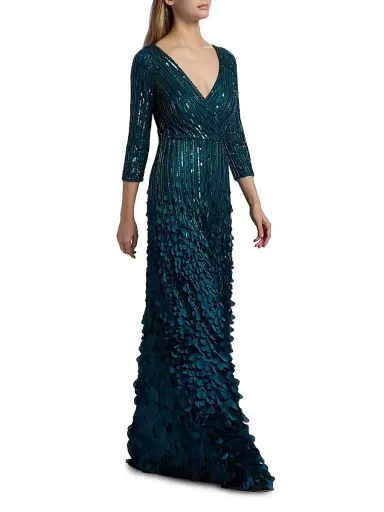 Theia Women's Arabella Beaded A-Line Gown - Poseidon | Thumbnail 2