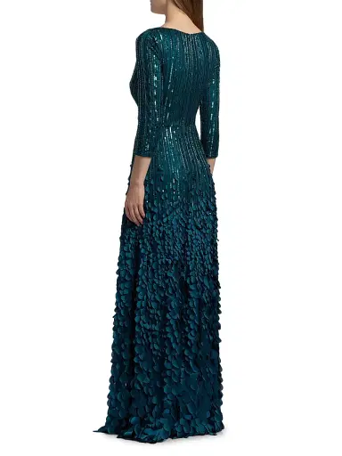 Theia Women's Arabella Beaded A-Line Gown - Poseidon | Thumbnail 5