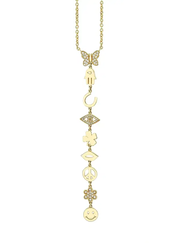 Women's Icon 14K Yellow Gold & 0.227 TCW Diamond Lariat Necklace - Yellow Gold