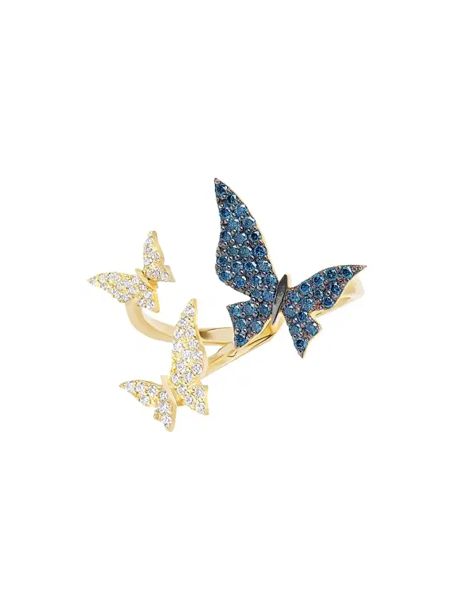 Women's 14K Yellow Gold & 0.4 TCW Diamond Butterfly Cuff Ring - Yellowgold