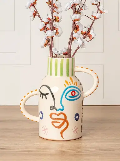 Verve Culture Moroccan Handpainted Visage Vase - Assorted | Thumbnail 3