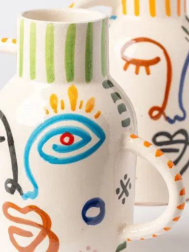 Verve Culture Moroccan Handpainted Visage Vase - Assorted | Thumbnail 4