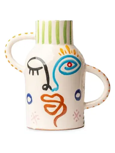 Verve Culture Moroccan Handpainted Visage Vase - Assorted | Thumbnail 1