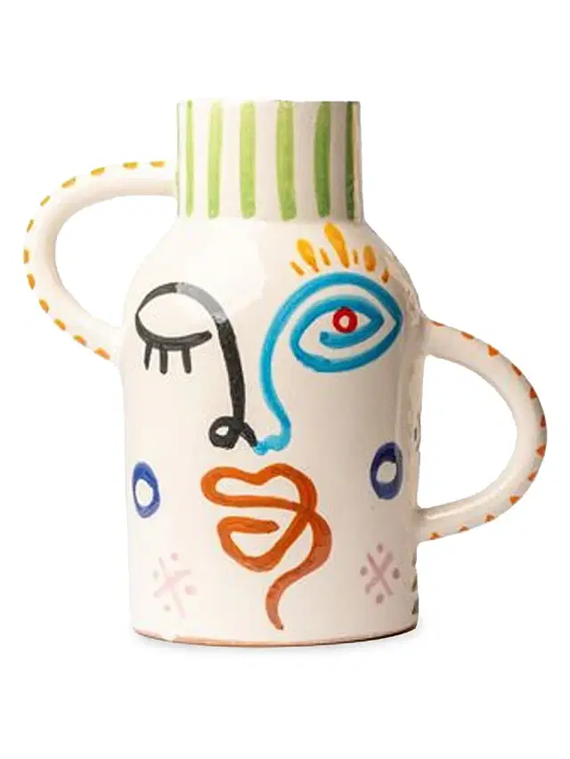 Moroccan Handpainted Visage Vase - Assorted