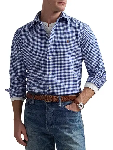 Polo Ralph Lauren Men's Custom-Fit Gingham Cotton Oxford Shirt | Thumbnail 3 Polo Ralph Lauren Men's Custom-Fit Gingham Cotton Oxford Shirt | Thumbnail 3