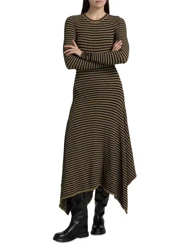 Proenza Schouler Women's Didi Handkerchief Hem Striped Maxi Dress | Thumbnail 2