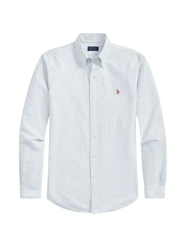 Polo Ralph Lauren Men's Striped Cotton Custom-Fit Oxford Shirt - Blue White Stripe