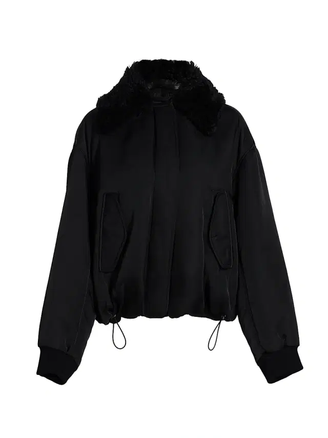 Proenza Schouler Women's Vadra Faux-Shearling Collar Twill Jacket - Black