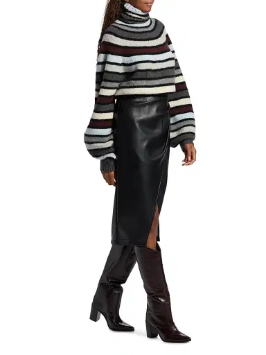 Proenza Schouler Women's Danea Striped Cashmere-Blend Oversized Sweater - Neutral Multi | Thumbnail 2