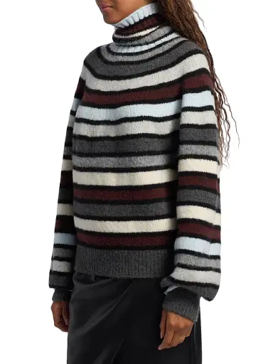 Proenza Schouler Women's Danea Striped Cashmere-Blend Oversized Sweater - Neutral Multi | Thumbnail 4