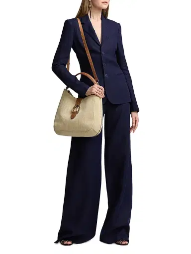 Ralph Lauren Collection Women's Daria Linen High-Rise Wide-Leg Pants - Lux Navy - Size 6 | Thumbnail 2
