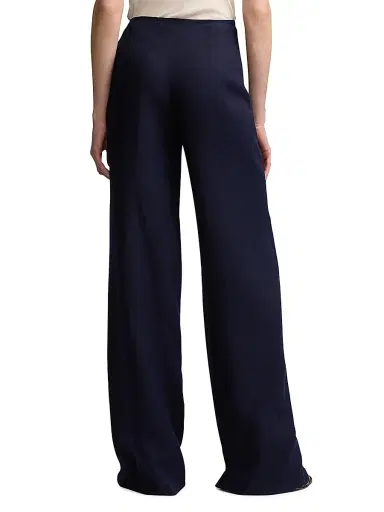 Ralph Lauren Collection Women's Daria Linen High-Rise Wide-Leg Pants - Lux Navy - Size 6 | Thumbnail 4