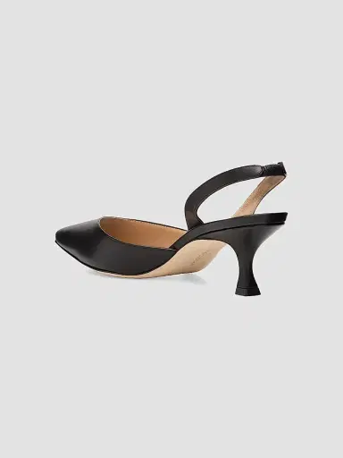 Manolo Blahnik Women's Carolyne 50MM Leather Slingback Pumps - Black - Size 11 | Thumbnail 3