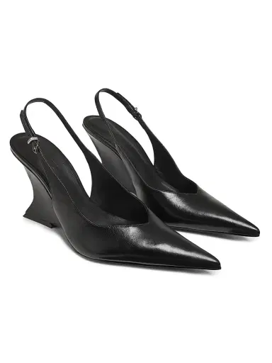 Schutz Women's Siena 115MM Leather Slingback Pumps - Black | Thumbnail 2