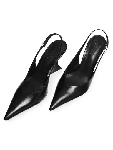 Schutz Women's Siena 115MM Leather Slingback Pumps - Black | Thumbnail 4
