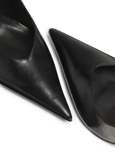 Schutz Women's Siena 115MM Leather Slingback Pumps - Black | Thumbnail 6